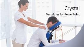  Presentation with medical spa massage outdoor balinese - Beautiful theme featuring businessman having back massage backdrop and a white colored foreground