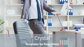  Presentation with fun work - Slide deck consisting of the office at work background and a gray colored foreground