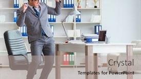  Presentation with fun work - Amazing presentation design having the office at work backdrop and a light gray colored foreground