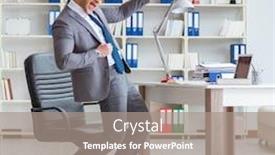  Presentation with fun work - Amazing PPT theme having the office at work backdrop and a coral colored foreground