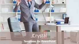  Presentation with fun work - Slide deck having businessman-having-fun-taking background and a gray colored foreground