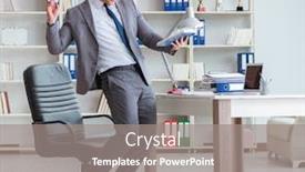  Presentation with fun work - PPT layouts consisting of businessman-having-fun-taking background and a gray colored foreground