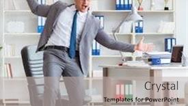  Presentation with fun work - Slide deck consisting of businessman-having-fun-taking background and a light gray colored foreground