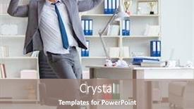  Presentation with fun work - Theme consisting of businessman-having-fun-taking background and a gray colored foreground