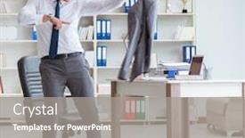  Presentation with fun work - Presentation design having businessman-having-fun-taking background and a gray colored foreground