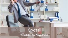  Presentation with fun work - PPT theme with businessman-having-fun-taking background and a gray colored foreground