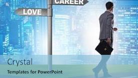  Presentation with choice - PPT theme consisting of businessman-having-hard-choice-between background and a  colored foreground