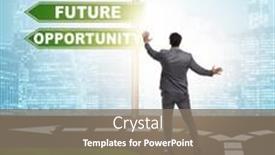  Presentation with crossroads - Slide set featuring businessman-having-hard-choice-standing background and a  colored foreground