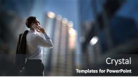  Presentation with talk - Audience pleasing PPT layouts consisting of businessman-having-mobile-talk-mixed backdrop and a dark gray colored foreground