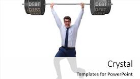  Presentation with heavy weight - PPT layouts featuring weight - businessman under heavy burden background and a white colored foreground