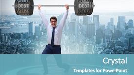  Presentation with burden - Beautiful PPT layouts featuring weight - businessman under heavy burden backdrop and a teal colored foreground