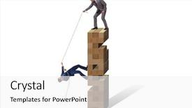  Presentation with helping - Beautiful PPT layouts featuring fund goals - businessman helping colleague with rope backdrop and a white colored foreground