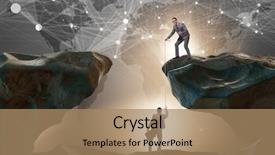  Presentation with helping - Amazing presentation theme having team climbing up mountain - businessman helping colleague with rope backdrop and a coral colored foreground