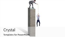  Presentation with helping - Audience pleasing presentation design consisting of fund goals - businessman helping colleague with rope backdrop and a white colored foreground