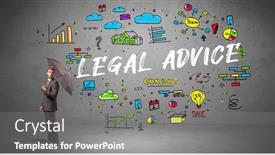  Presentation with umbrella - Presentation design enhanced with businessman-hiding-behind-umbrella-concept background and a gray colored foreground