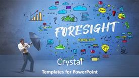  Presentation with umbrella - Presentation having businessman-hiding-behind-umbrella-concept background and a teal colored foreground