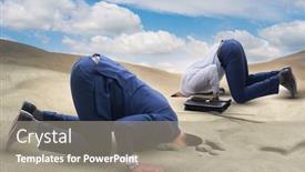  Presentation with zen footprints and sand - Slide deck enhanced with disgrace - businessman hiding his head background and a gray colored foreground