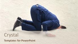  Presentation with big problems - Colorful PPT layouts enhanced with businessman-hiding-his-head backdrop and a lemonade colored foreground