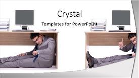  Presentation with motivation ball hill businessman - Colorful slide set enhanced with businessman hiding in the ofice backdrop and a  colored foreground