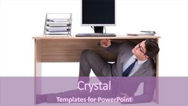  Presentation with businessman loses - Beautiful PPT layouts featuring businessman hiding in the ofice backdrop and a coral colored foreground