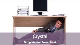  Presentation with businessman loses - Cool new slide set with businessman hiding in the ofice backdrop and a gray colored foreground