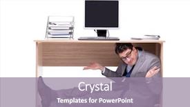  Presentation with businessman loses - Colorful presentation theme enhanced with businessman hiding in the ofice backdrop and a  colored foreground
