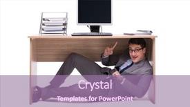  Presentation with motivation ball hill businessman - Amazing presentation design having businessman hiding in the ofice backdrop and a  colored foreground