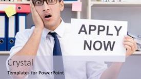  Presentation with workload - Colorful presentation theme enhanced with businessman hiring new employees to cope with increased workload backdrop and a light blue colored foreground