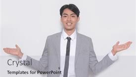  Presentation with wide - PPT layouts featuring businessman-hold-arms-wide-open background and a light gray colored foreground