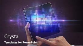  Presentation with biotech - Colorful PPT layouts enhanced with flexible electronics - businessman holding a foldable smartphone backdrop and a wine colored foreground