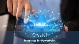  Presentation with franchise - Cool new PPT theme with foldable smartphone with franchise backdrop and a ocean colored foreground