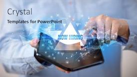  Presentation with hiring - Slide deck having foldable smartphone with now background and a light blue colored foreground