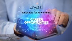  Presentation with career - Theme enhanced with businessman-holding-a-foldable-smartphone background and a light blue colored foreground