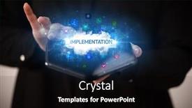  Presentation with smartphone - Theme consisting of businessman-holding-a-foldable-smartphone background and a black colored foreground