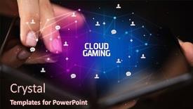  Presentation with cloud gaming - Colorful theme enhanced with businessman-holding-a-foldable-smartphone backdrop and a wine colored foreground