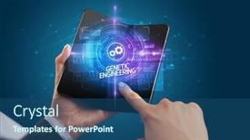  Presentation with automation - PPT theme consisting of businessman-holding-a-foldable-smartphone background and a ocean colored foreground