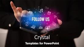  Presentation with social media - Slides featuring businessman-holding-a-foldable-smartphone background and a black colored foreground