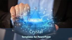  Presentation with consulting - Presentation featuring businessman-holding-a-foldable-smartphone background and a ocean colored foreground