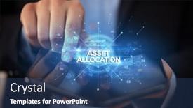  Presentation with asset liability - Colorful presentation design enhanced with businessman-holding-a-foldable-smartphone backdrop and a ocean colored foreground