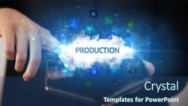  Presentation with smartphone - PPT layouts having businessman-holding-a-foldable-smartphone background and a ocean colored foreground