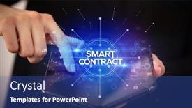  Presentation with smartphone - Amazing presentation design having businessman-holding-a-foldable-smartphone backdrop and a ocean colored foreground