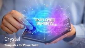  Presentation with how are you in new normal - Colorful presentation theme enhanced with businessman-holding-a-foldable-smartphone backdrop and a  colored foreground