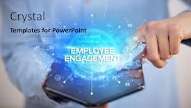  Presentation with smartphone - Theme enhanced with businessman-holding-a-foldable-smartphone background and a  colored foreground