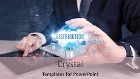  Presentation with distribution light - Slide set consisting of businessman-holding-a-light-bulb background and a soft green colored foreground