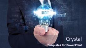  Presentation with light bulb - Audience pleasing PPT theme consisting of businessman-holding-a-light-bulb backdrop and a wine colored foreground