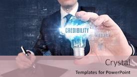  Presentation with light bulb - Slides enhanced with businessman-holding-a-light-bulb background and a soft green colored foreground