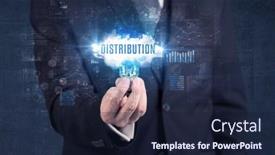  Presentation with distribution light - Cool new presentation design with businessman-holding-a-light-bulb backdrop and a wine colored foreground