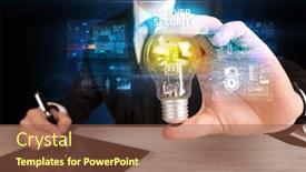  Presentation with light bulb - Theme having businessman-holding-a-light-bulb background and a tawny brown colored foreground