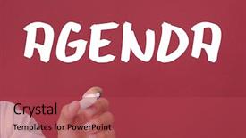  Presentation with agenda - Slide set with silver - beauty diamond pendant background and a soft green colored foreground