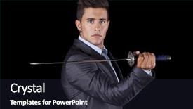  Presentation with ninja - Audience pleasing PPT layouts consisting of businessman holding a ninja sword backdrop and a wine colored foreground